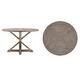 preview thumbnail 10 of 10, Krakova Rustic X-Base Round Pine Wood Dining Table