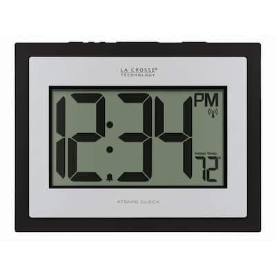La Crosse Technology Atomic Digital Silver Clock with Temp
