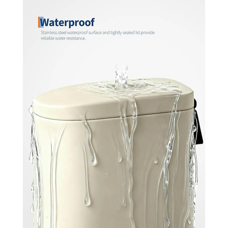 2.6 Gallon Stainless Steel Slim Trash Can, Step-on Garbage Bin for Narrow Space, Kitchen, Bathroom, Office