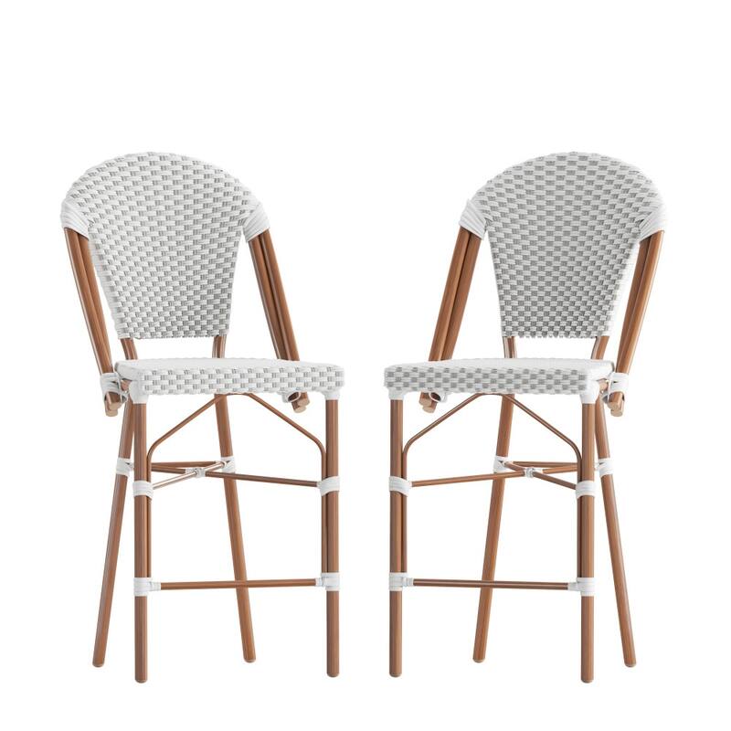 2PK Stacking Bistro Chair with Metal Frame & PE Seat