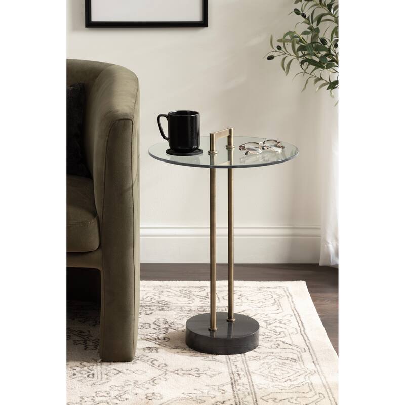 Kate and Laurel Cerullo Glass Metal and Marble Side Table