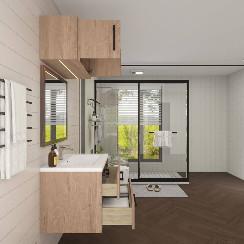 Victoria 30'' Wall-Mounted Vanity Set with Motion Sensor LED light Top Cabinet.