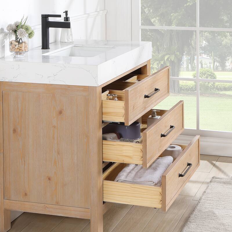 Leon 36 in. Single Bathroom Vanity with Composite Stone Top