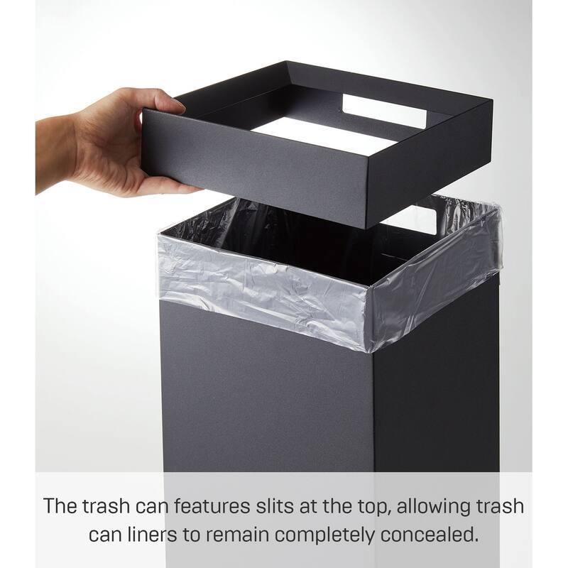 Yamazaki Home Trash Can, Steel, 7.25 gallons, 27 liters