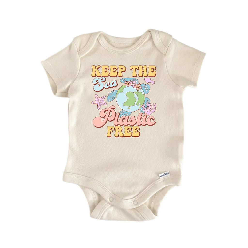 Keep Sea Plastic Free Go Green Earth Day - Baby Boy Girl Clothes Bodysuit Funny Cute