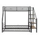 preview thumbnail 28 of 30, Modern Twin over Full Metal Bunk Bed with Trundle & Staircase, Silver