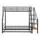 preview thumbnail 13 of 15, Stylish & Simple Twin over Full Size Metal Bunk Bed with Trundle and Storage Staircase, Strong & Sturdy Construction, Black
