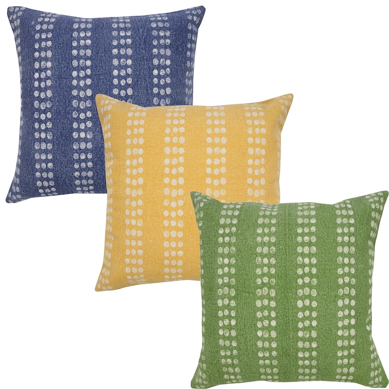 Sevita Polka Dot Stripe Stonewash Throw Pillow, Single or Set of 2