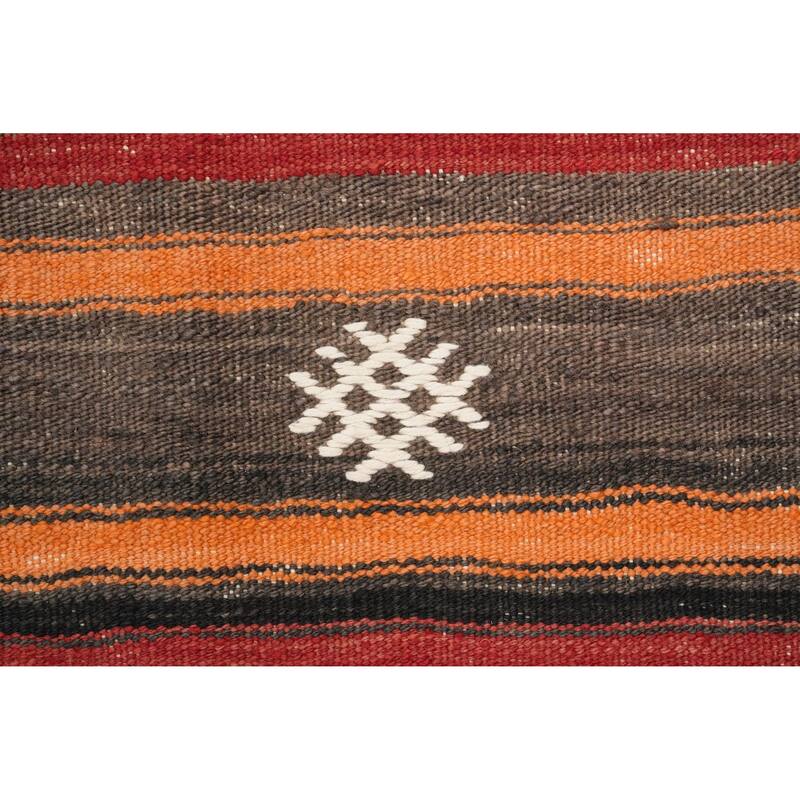 Hand Woven Oriental 100% Wool Carpet Southwestern Tribal Multi-Colored Kilim Area Rug - 9' 1'' X 5' 3''