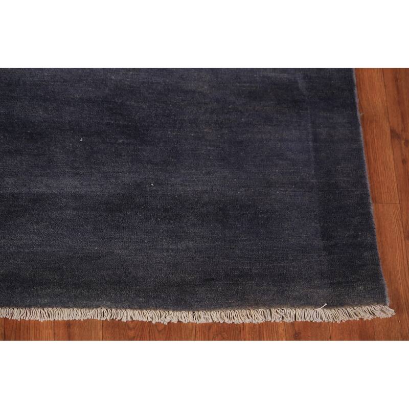 Navy Blue Gabbeh Modern Area Rug Handmade Wool Carpet - 5'6" x 7'10"