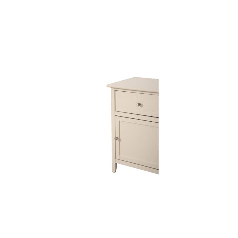 Beige Nightstand 28x23x17 with Three Drawers, Contemporary Bedside Table for Bedroom Storage and Rich Stylish Finish