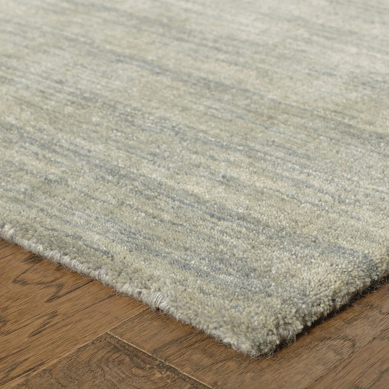 Style Haven Heathered Solid Hand-crafted Plush Wool Area Rug