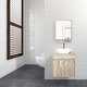 preview thumbnail 37 of 39, 24" Bathroom Vanity Set Tempered Glass/ Ceramics Sink Combo Wall Mounted Natural Cabinet Faucet Drain Mirror white ceramic square sink