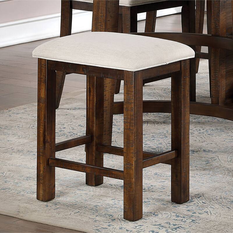 Deblynn Rustic Oak Fabric Counter Height Stool (Set of 2) by Furniture of America