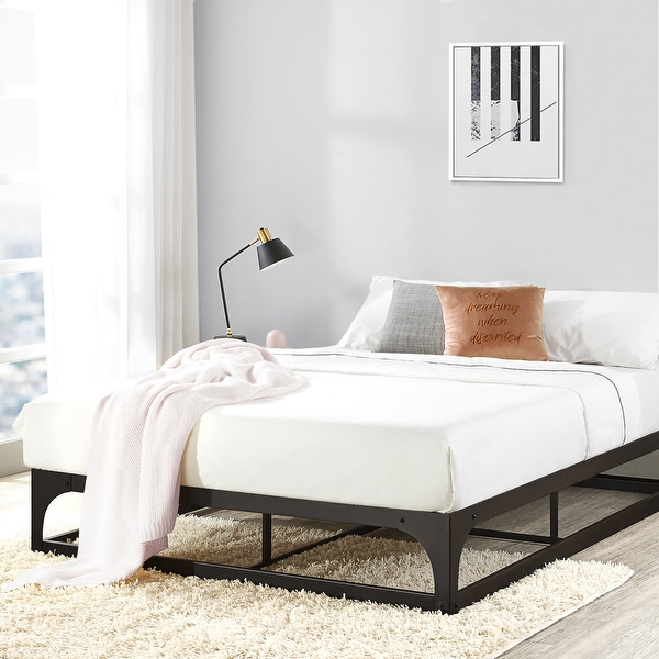 Porch Den McCamant 12 inch Heavy Duty Metal Platform Bed Frame Black On Sale Bed Bath Beyond 28068081