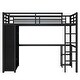 preview thumbnail 26 of 42, Loft Bed with Built-in Wardrobe, Desk, and Storage Shelves, Space-Saving Design