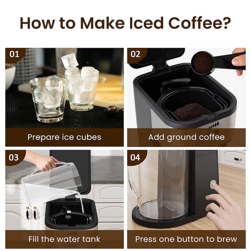 Iced Tea Maker with 2.5-Quart Pitcher 7 Cups Coffee Machines
