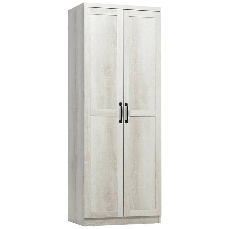 Freestanding Tall Kitchen Pantry Cabinet with Adjustable Shelves and Door Storage for Kitchen or Dining - White
