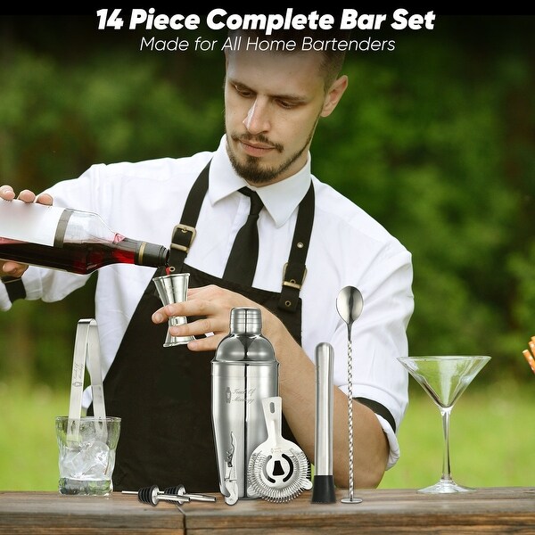 Touch of Mixology 14 Piece Bartender Kit - Bar Tool Set Cocktail