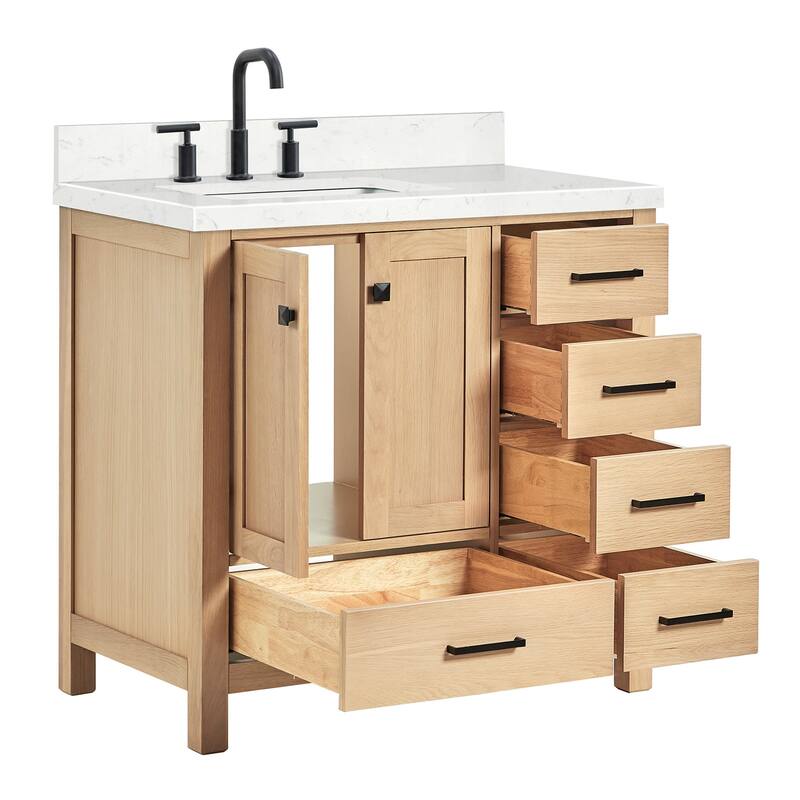 Ariel A036SLCQRVO Cambridge 36" Free Standing Single Basin Vanity Set