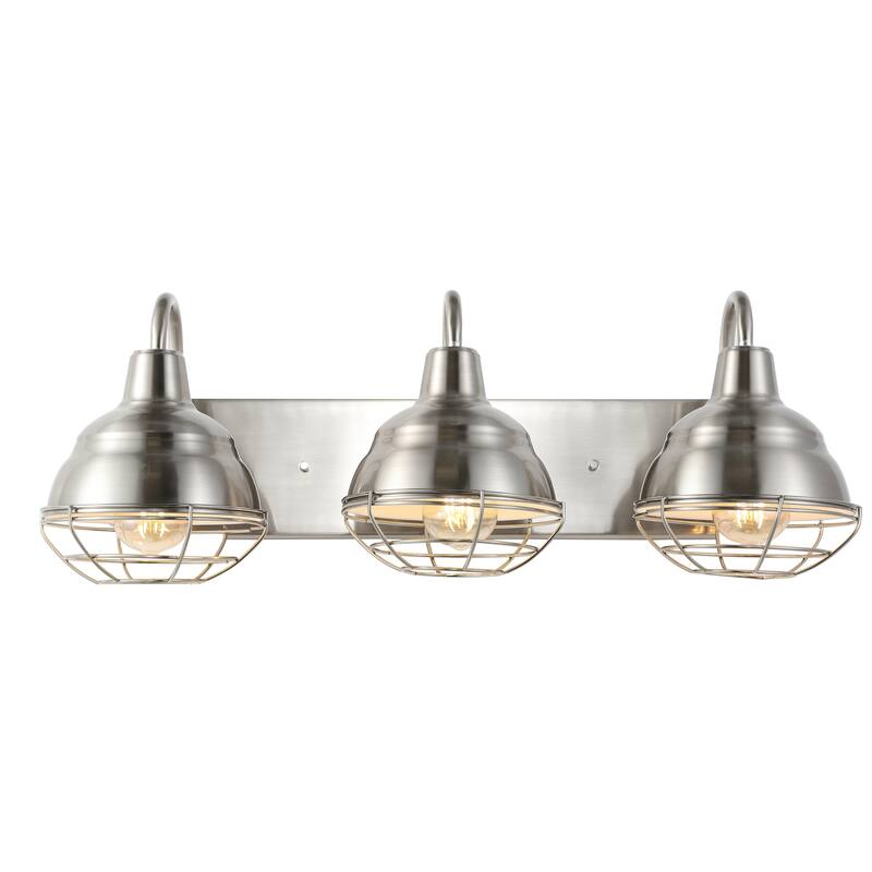 Cora 24.5" 3-Light Industrial Farmhouse Iron LED Vanity, Oil Rubbed Bronze by JONATHAN Y - 3 Light