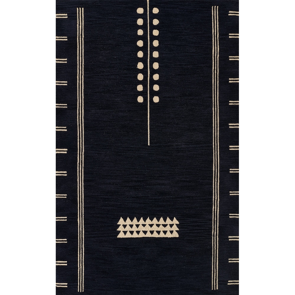 Momeni Simba Navy Geometric Wool Area Rug
