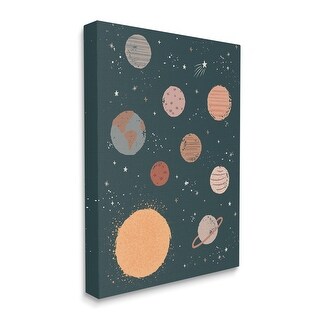 Stupell Solar System Sun Planets Earth Shooting Stars Canvas Wall Art ...