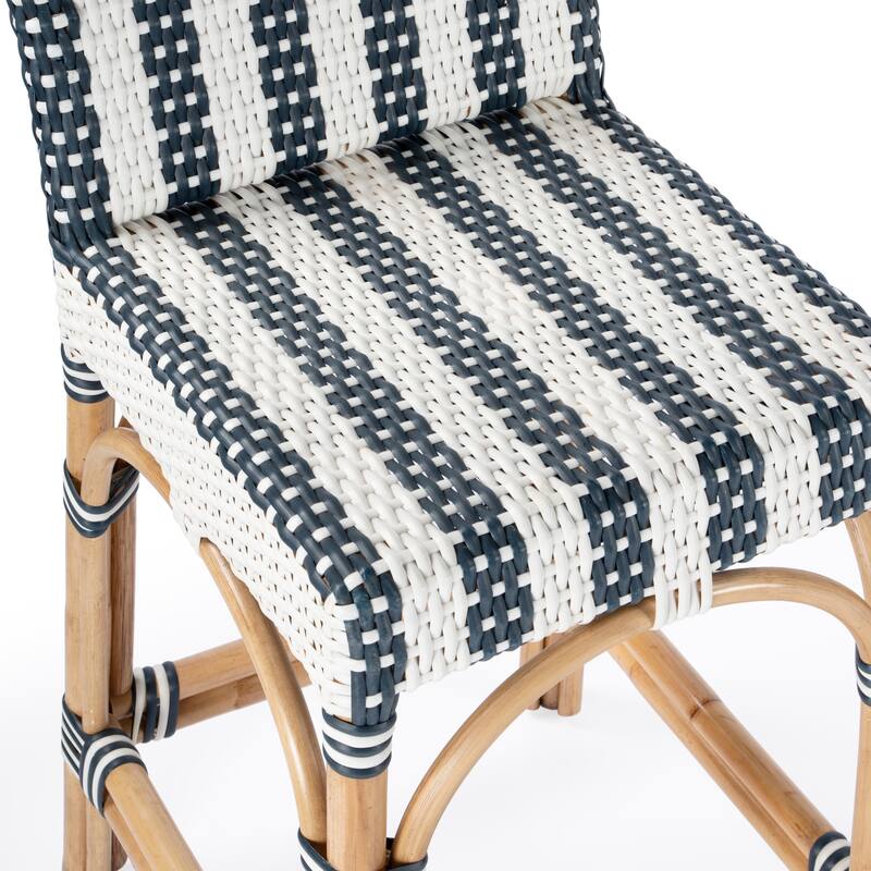 Serienna 24.5"H Seat Rattan Low Back Counter Stool