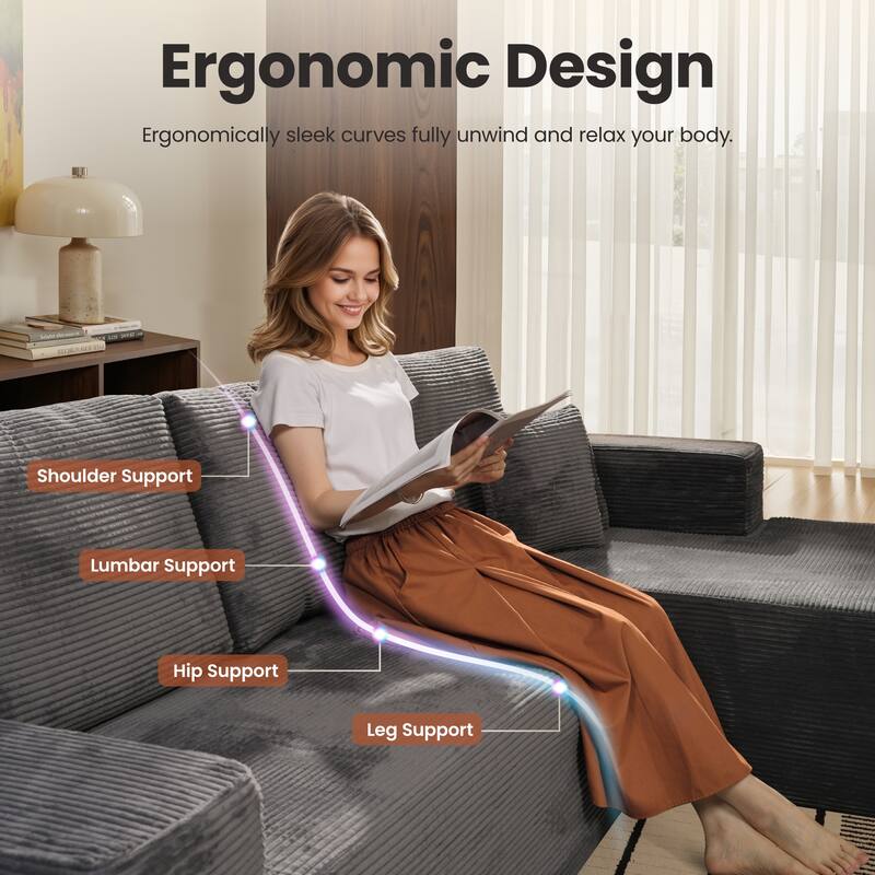 ​​OVIOS Lazy Chaise Lounge Sofa with Ottoman​