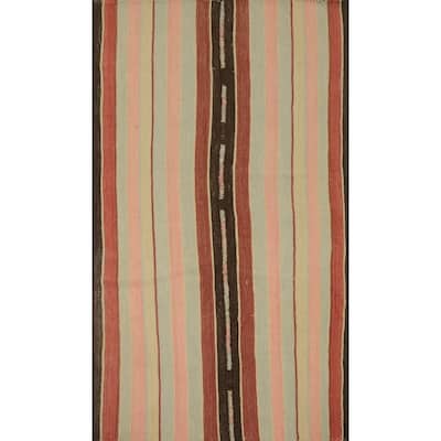 Hand Woven Oriental 100% Wool Carpet Southwestern Geometric Multi-Colored Kilim Area Rug - 7' 5'' X 4' 8''