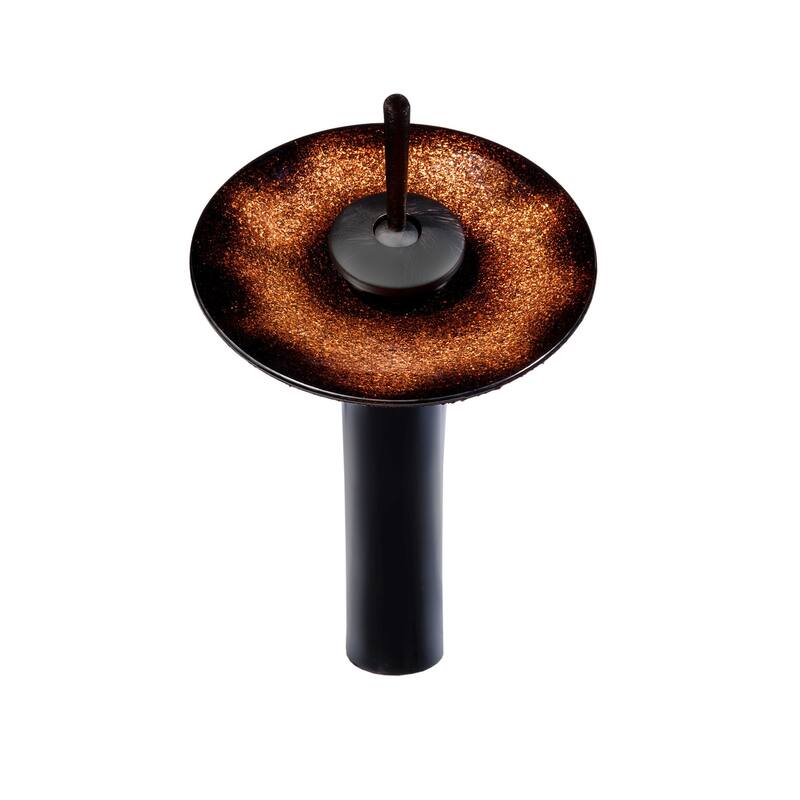 Miseno Hand Painted 17" Glass Vessel Bathroom Sink with Single Hole