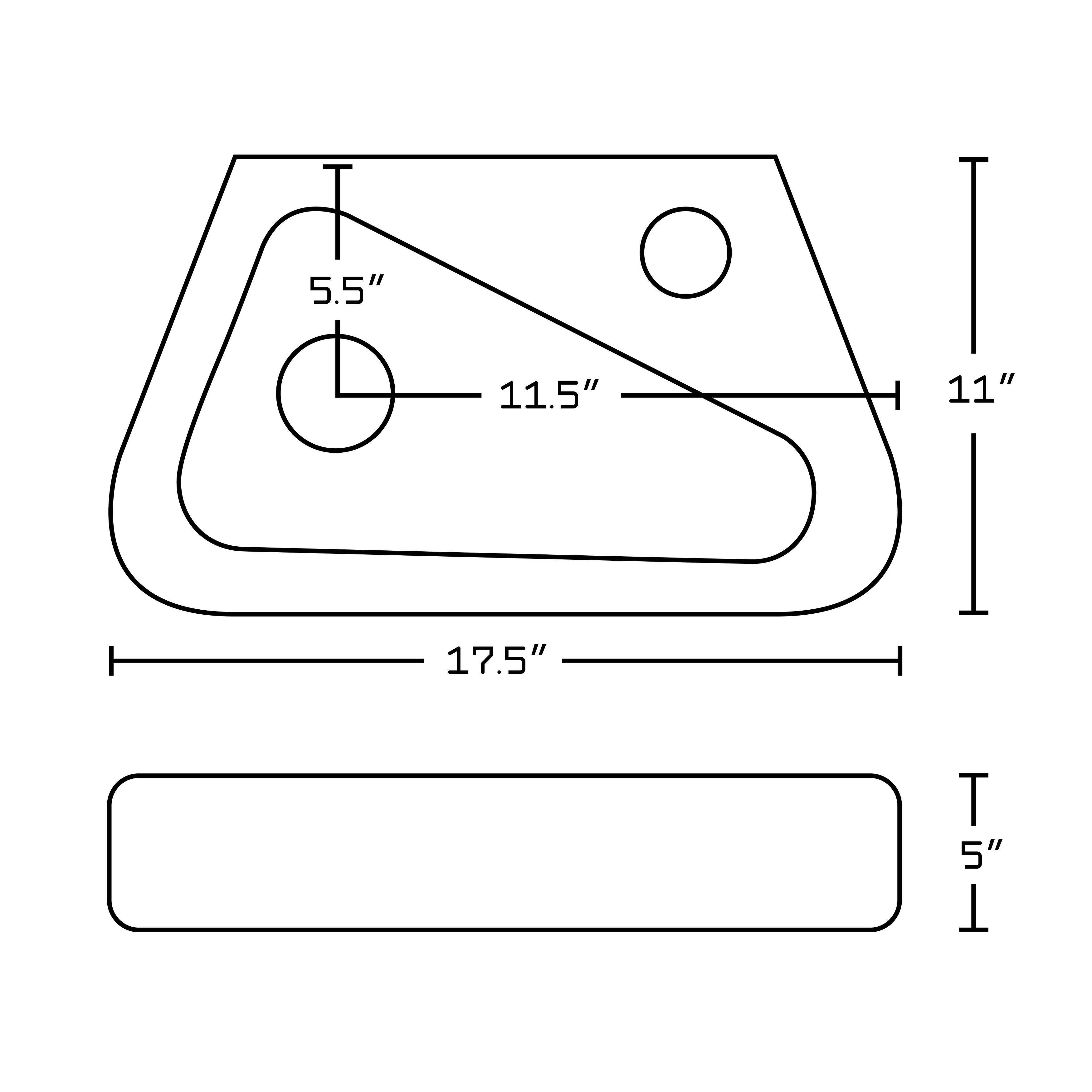 17.5in. W Above Counter White Vessel Set For 1 Hole Right Faucet