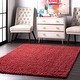 preview thumbnail 5 of 78, Brooklyn Rug Co Kara Solid Shag Area Rug 4' x 6' - Red