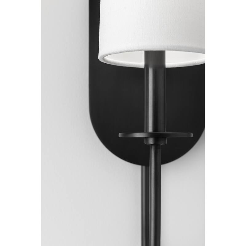 Carson Carrington Vargap White Linen 1-light Wall Sconce