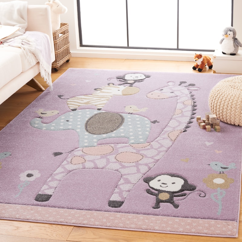 SAFAVIEH Carousel Kids Miharu Animal Rug - 6'7" x 9' - Purple