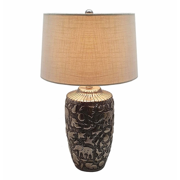15x15x25.5" Aluminum Embossed Table Lamp With Shade