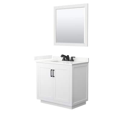 Miranda 36-inch Single Vanity, Quartz Top, 34-inch Mirror