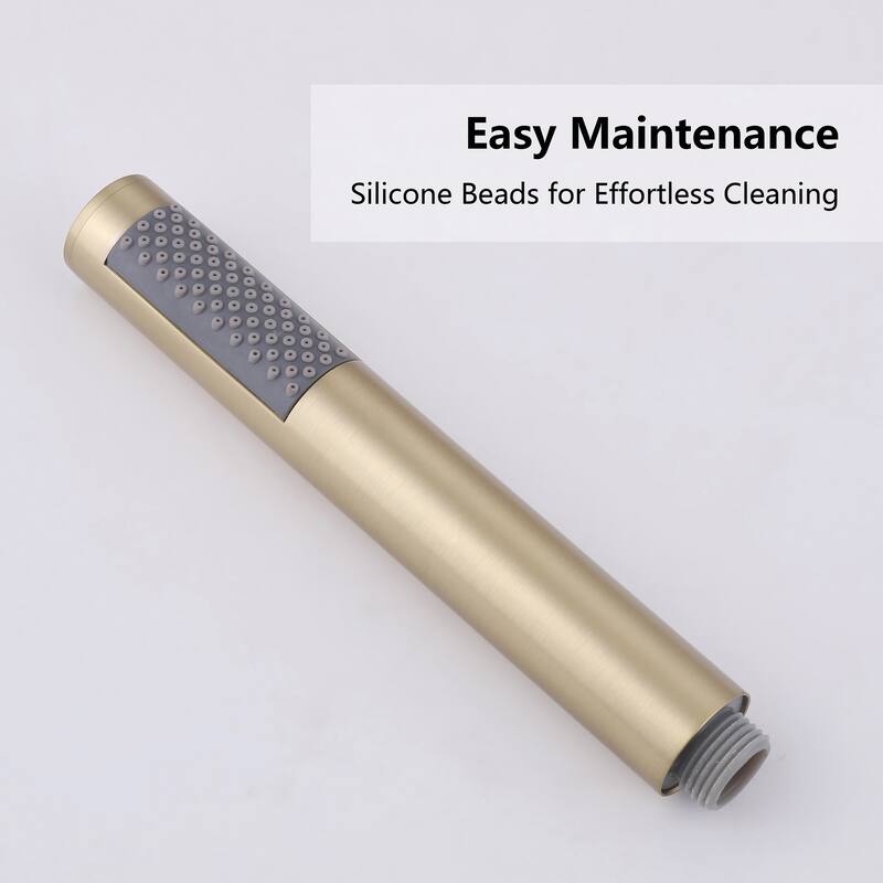 2-Handle 2-Hole Freestanding Tub Faucet with Hand Shower in Black/Gold