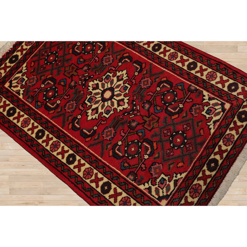 2'2''x3'3'' Hand Knotted Wool Rust Abadeh Traditional Rug - 2' 2'' x 3' 3''
