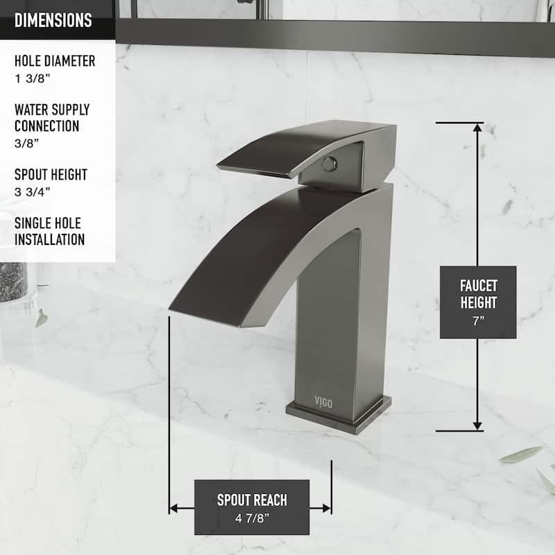VIGO Satro 7" H Single Handle Single Hole Bathroom Faucet