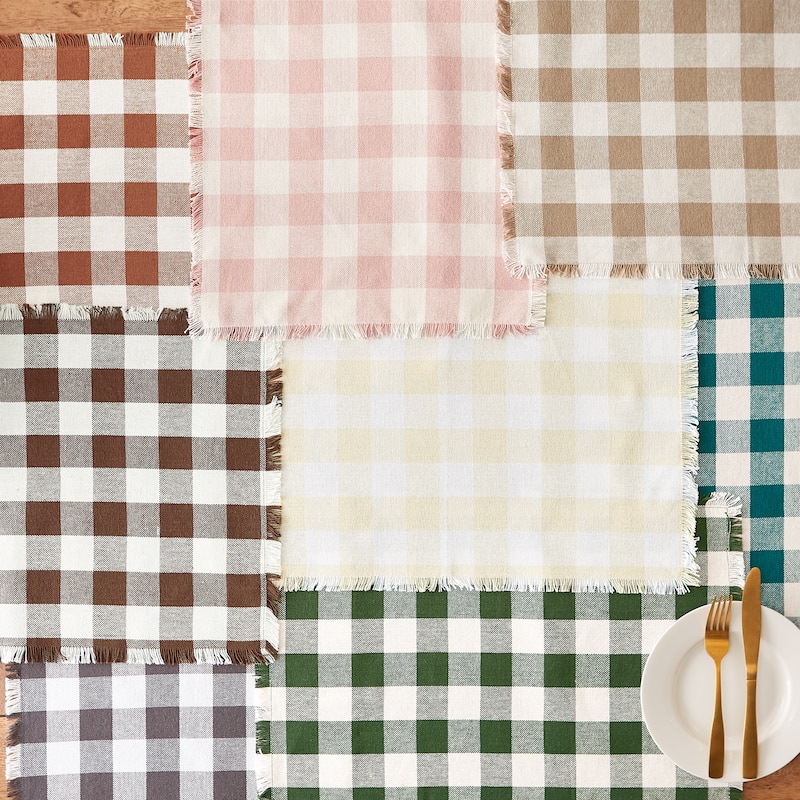 Heavyweight Check Fringed Placemat