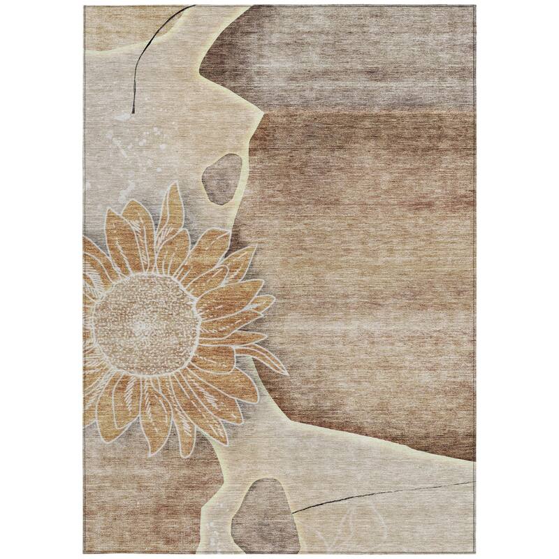 HomeRoots Floral Transitional Rectangle Outdoor Rug