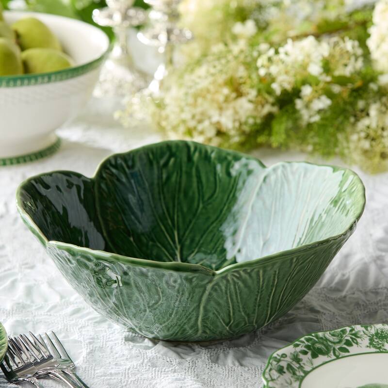 Certified International Le Jardin Cabbage 3-D Deep Bowl 12.75" x 5" - 12.75"W x 12.75"D x 5"H