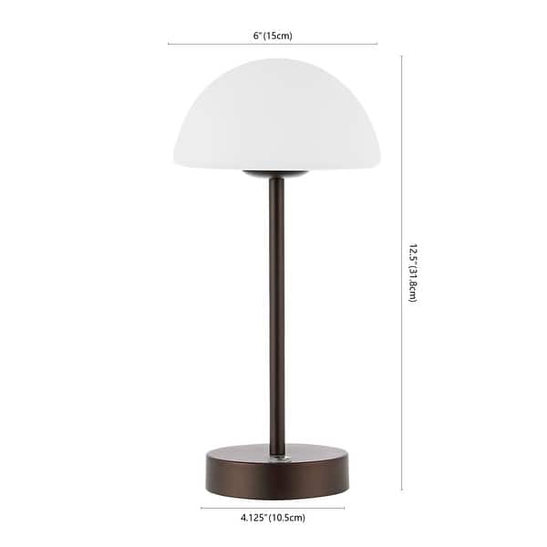dimension image slide 0 of 6, JONATHAN Y Eliza 24.75" Industrial Designer Metal LED Task Lamp with USB Charging Port, Black - 12.5"