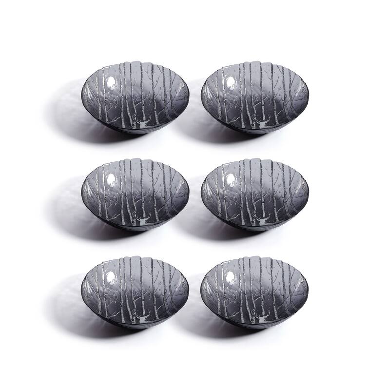 Wilderness Glass Serving Bowls, Set of 6 - Side Dish & Appetizer Bowls