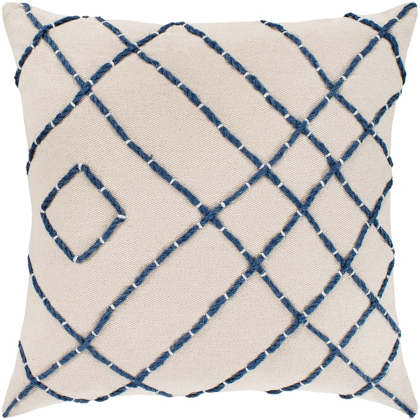 Blue and top cream throw pillows