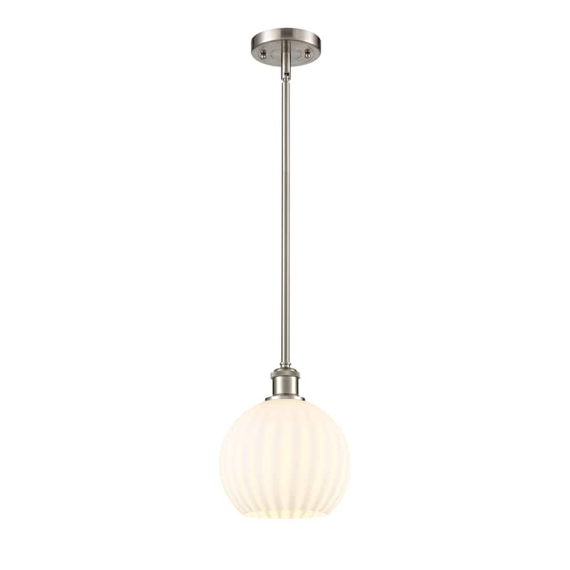 Innovations Lighting 516-1S-10-8 White Venetian Pendant White Venetian