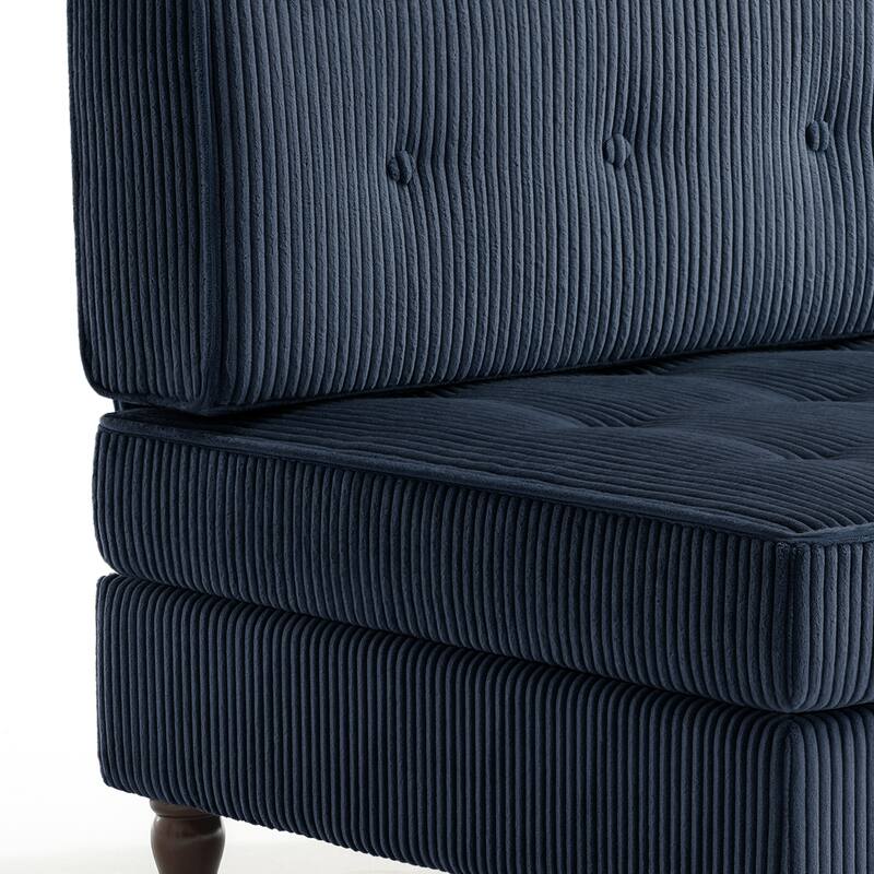 Modular Corduroy Armless Chair Upholstered Lounge Sofa