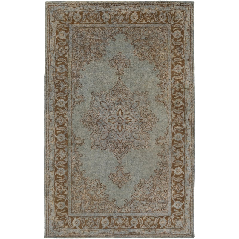 Hand-Tufted Linhope Medallion Wool Area Rug