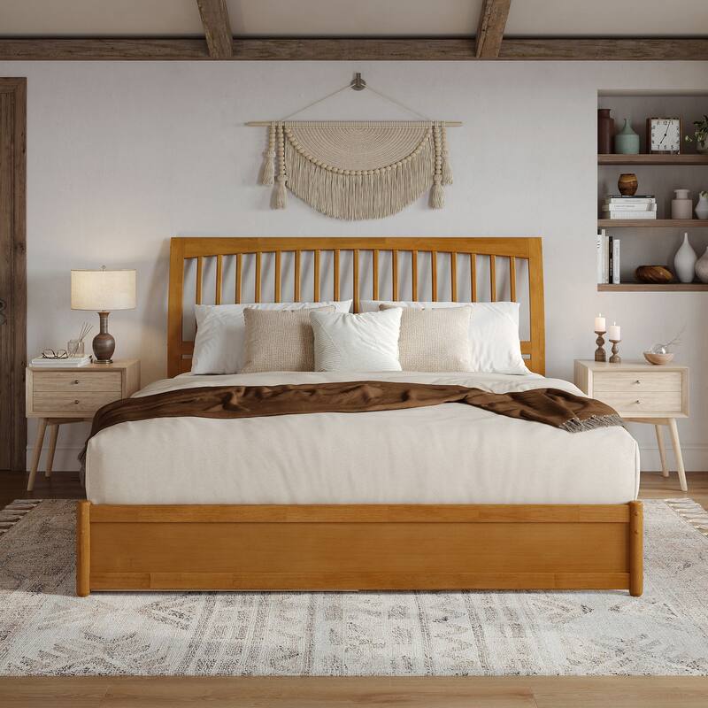 Roslyn Platform Bed with Panel Footboard and Storage Drawers